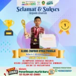 Selamat dan sukses kepada Ananda Alaric Zhafran Kynsa Pranaja atas prestasinya meraih Juara Ha